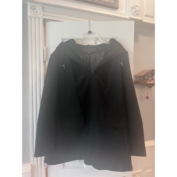 Giacca Wool Blend Pea Coat Jacket Women 2X Fall Winter Career Minimalist Luxary - Picture 2 of 11